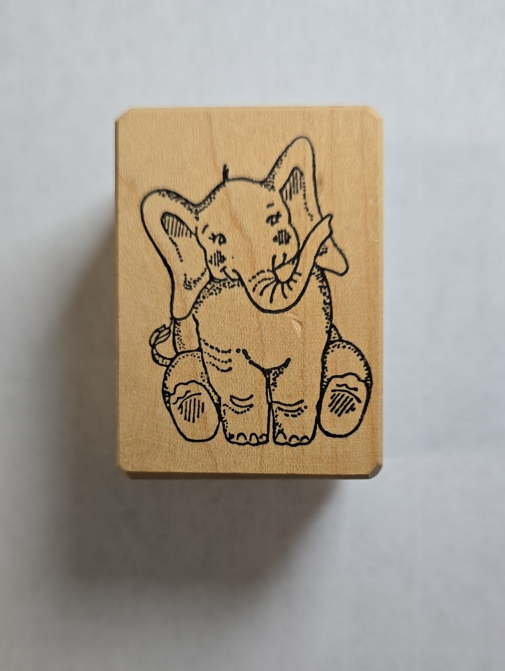 Elephant Wood Mounted Rubber Craft Stamp